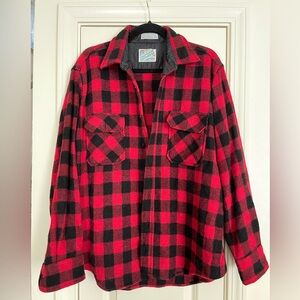 Red and Black Wool Checkered Men's Jacket